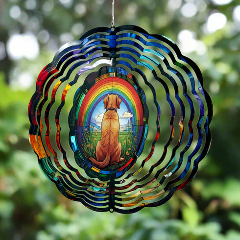 Labrador Yellow Rainbow Wind Spinner